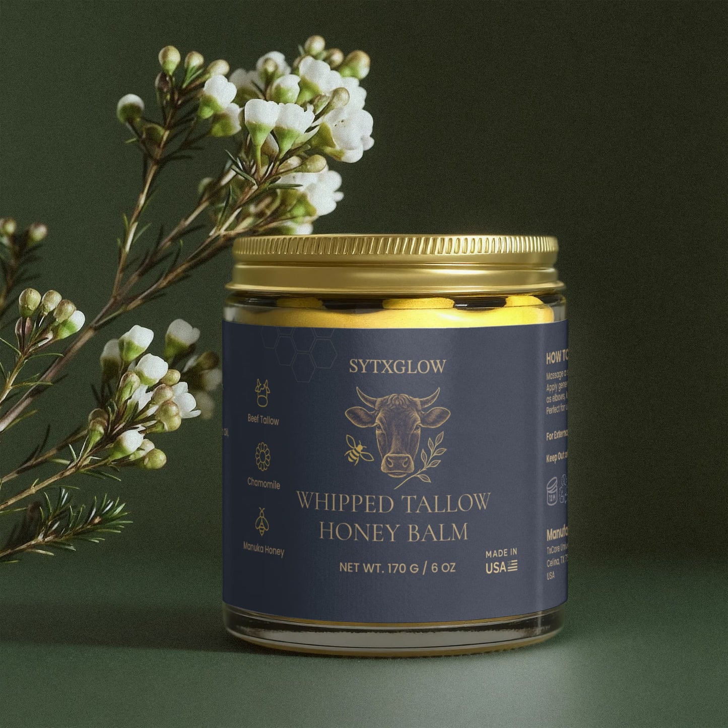 SYTXGLOW Manuka Honey Chamomile Tallow Body Balm